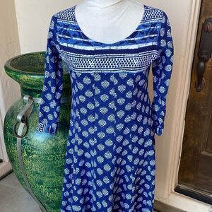 Fit n flare cotton pullover dress